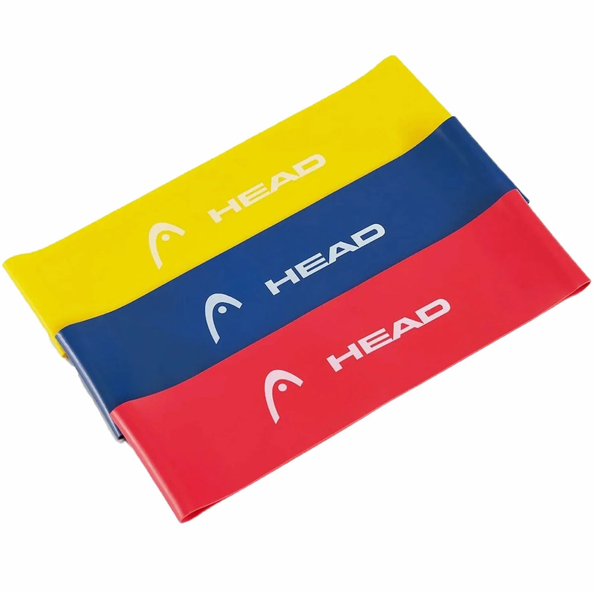 HEAD motståndsband i latex 3-pack i gult, blått och rött