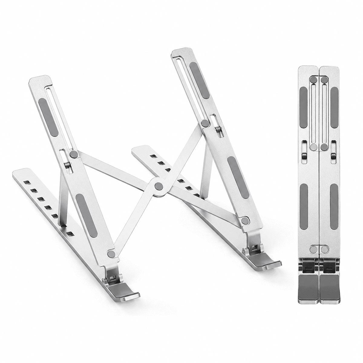 Laptopställ i aluminium med hopfällbar konstruktion