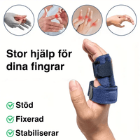 Justerbar fingerskena med aluminiumstöd och kardborre