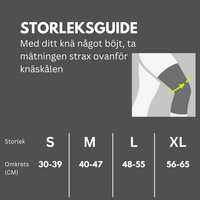 Justerbart knäskydd med patellastöd och kardborreband