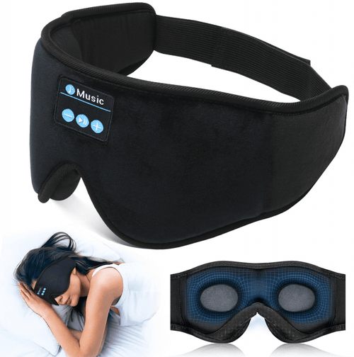 Sovmask med Bluetooth-hörlurar för avslappnad sömn