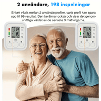 Digital blodtrycksmätare med minnesfunktion för 99 avläsningar