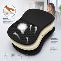 Genomskärning som visar memory foam, ventilerande struktur och halkfri undersida