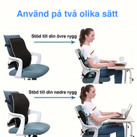 Ergonomisk ryggstödskudde med ländryggsstöd för kontor och bil