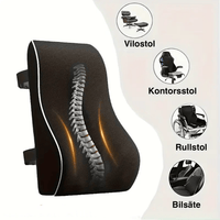 Ergonomisk ryggstödskudde med ländryggsstöd för kontor och bil