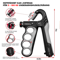 Justerbar handtränare med räknare – 5 till 100 kg motstånd