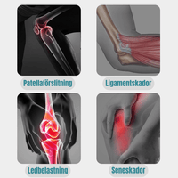 Knäskydd med sidofjädrar och silikonstöd för patella