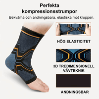 Kompressionsstrumpa mot plantar fasciit med fotvalvsstöd