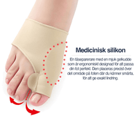 Korrigerande hallux valgus-stöd med tåseparerare (2-pack)
