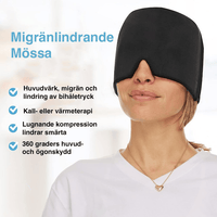 Migränlindrande kylmössa med gelkudde för huvud och ögon