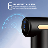 Kompakt mini massagepistol med utbytbara huvuden