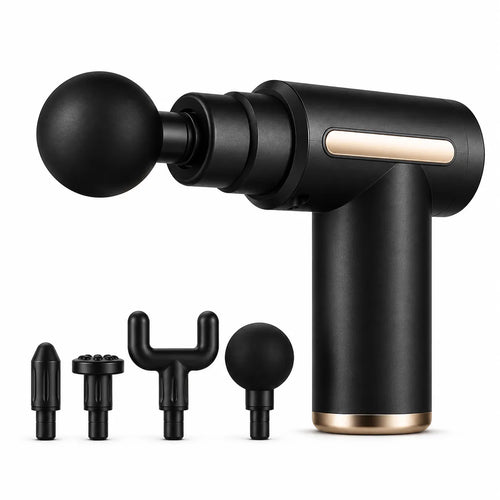 Professionell mini massagepistol med utbytbara huvuden