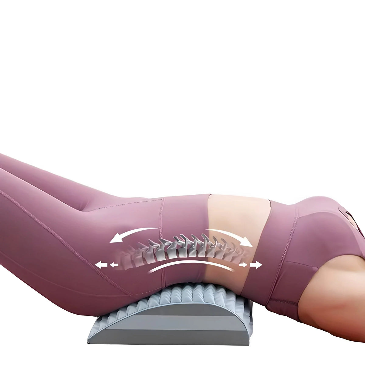 Ryggsträckare för ländrygg med ergonomisk stödbåge