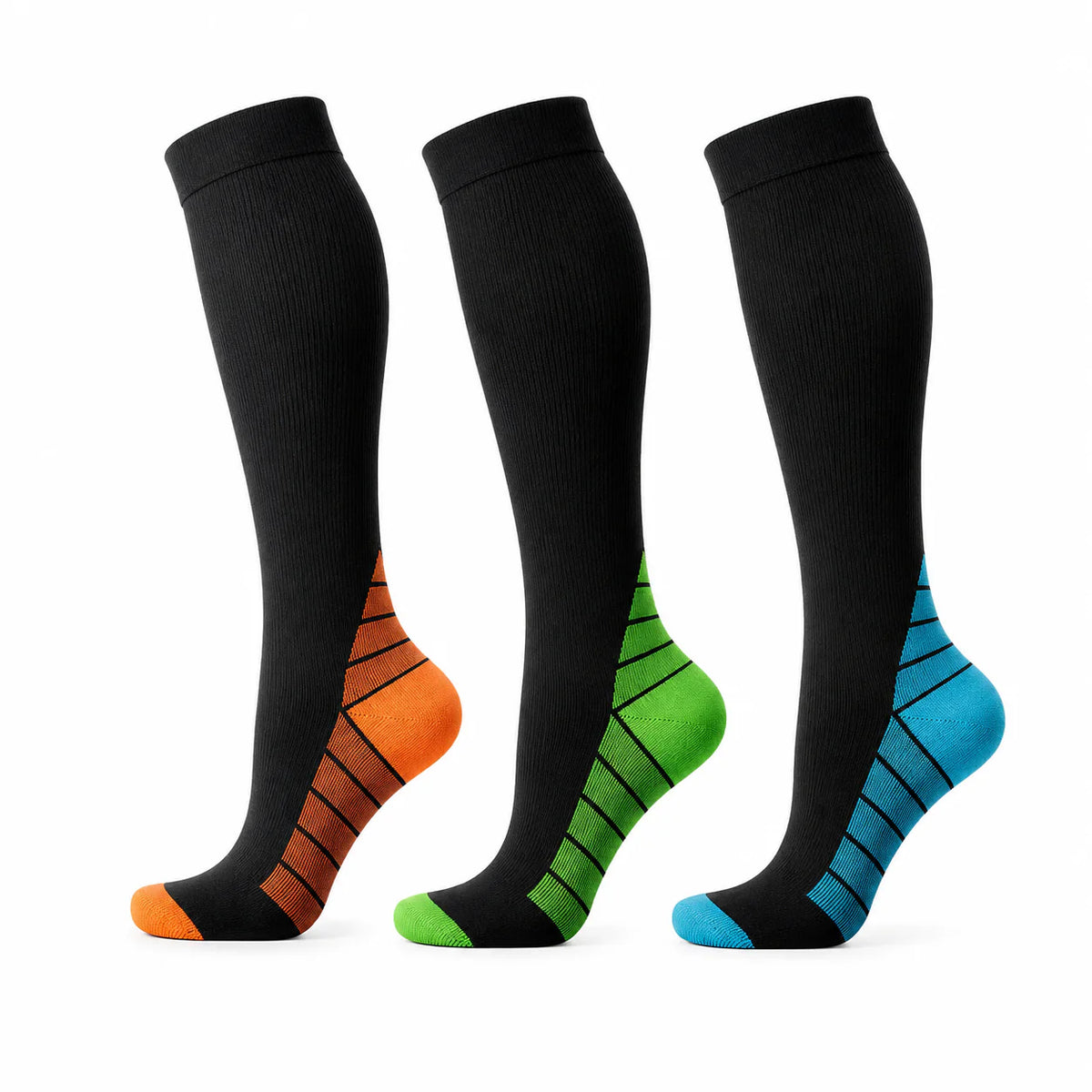 Kompressionsstrumpor för sport och träning – 3-pack