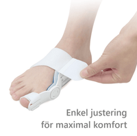 Stortåkorrigerare med roterbart stöd mot hallux valgus