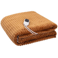 Terraillon Koomy värmefilt 180x130 cm i Caramel, hopvikt med digital fjärrkontroll